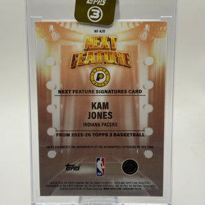 2025-26 Topps 3 Basketball Next Feature /25 Kam Jones Auto #NF-KJO FRENLY BRICKS - Open 7 Days
