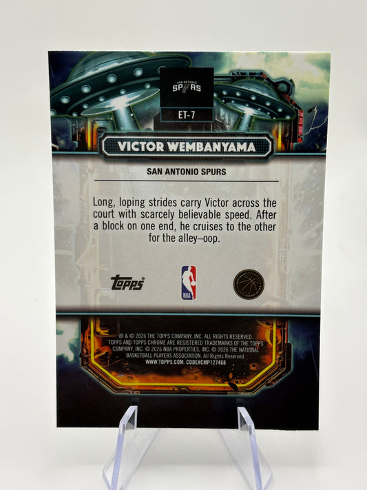 2025-26 Topps Chrome Cosmic Victor Wembanyama #ET-7 Extra Terrestrial Spurs FRENLY BRICKS - Open 7 Days