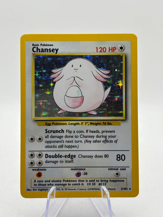 Pokemon TCG WOTC Base Set Unlimited - Chansey 3/102 Rare Holo MP FRENLY BRICKS - Open 7 Days