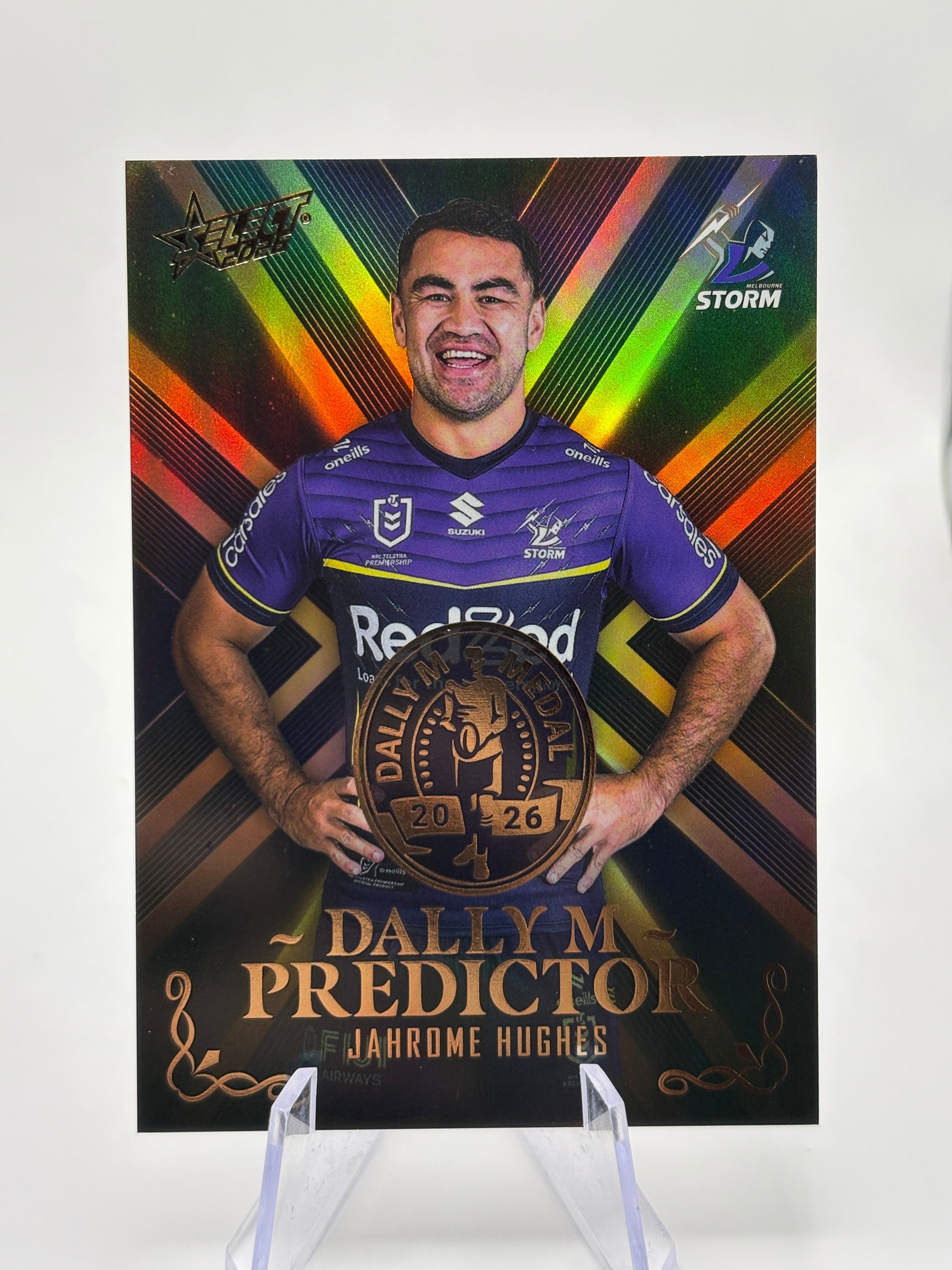 2026 NRL Select League Heroes Dally M Gold Predictor Jahrome Hughes Storm #12 FRENLY BRICKS - Open 7 Days