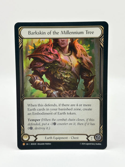 Flesh & Blood TCG Rainbow Foil Barkskin of the Millennium Tree Legendary ROS028 FRENLY BRICKS - Open 7 Days