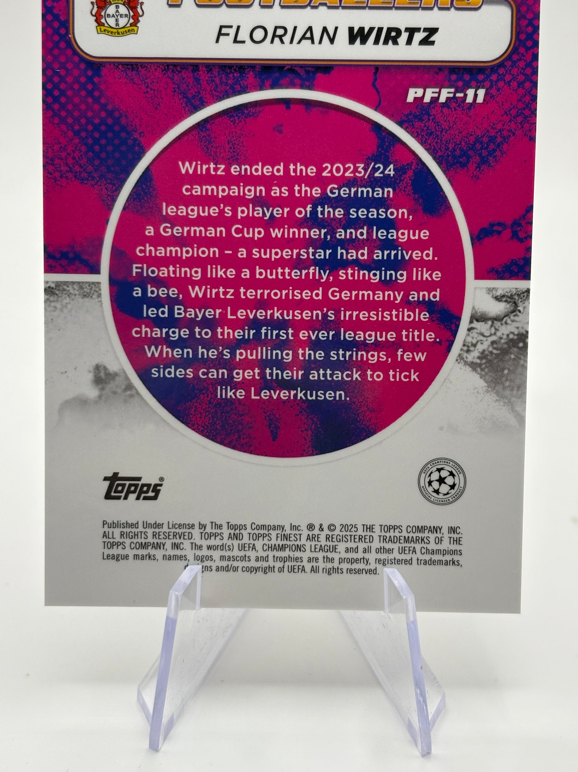 2024-25 Topps Finest UEFA Prized Footballers Fusion FLORIAN WIRTZ RED / RED FRENLY BRICKS - Open 7 Days