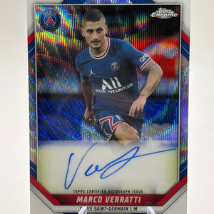 2021-22 Chrome Paris Saint-Germain Wave Refractor /49 Marco Verratti Auto FRENLY BRICKS - Open 7 Days