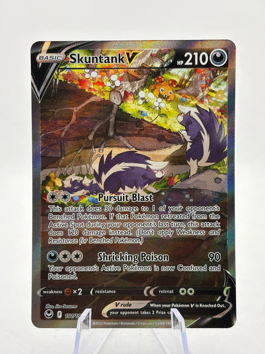 Pokemon TCG Sword & Shield Silver Tempest - Skuntank V 181/195 Full Art NM FRENLY BRICKS - Open 7 Days
