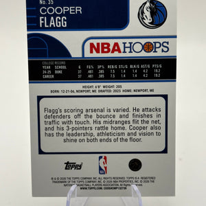 2025 Topps NBA Hoops Cooper Flagg RC Silver Foil Dallas Mavericks Rookie #35 FRENLY BRICKS - Open 7 Days