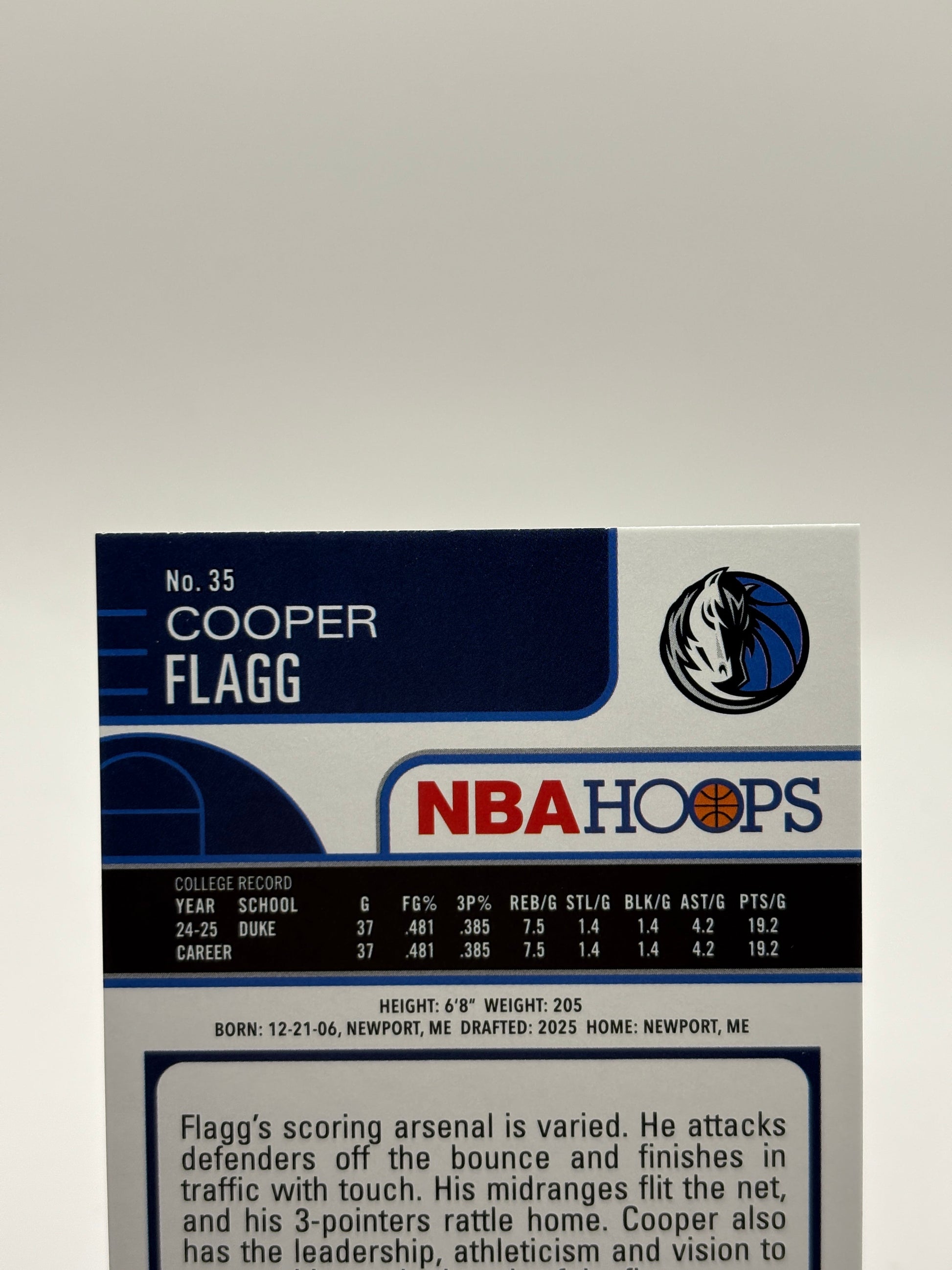2025 Topps NBA Hoops Cooper Flagg RC Silver Foil Dallas Mavericks Rookie #35 FRENLY BRICKS - Open 7 Days