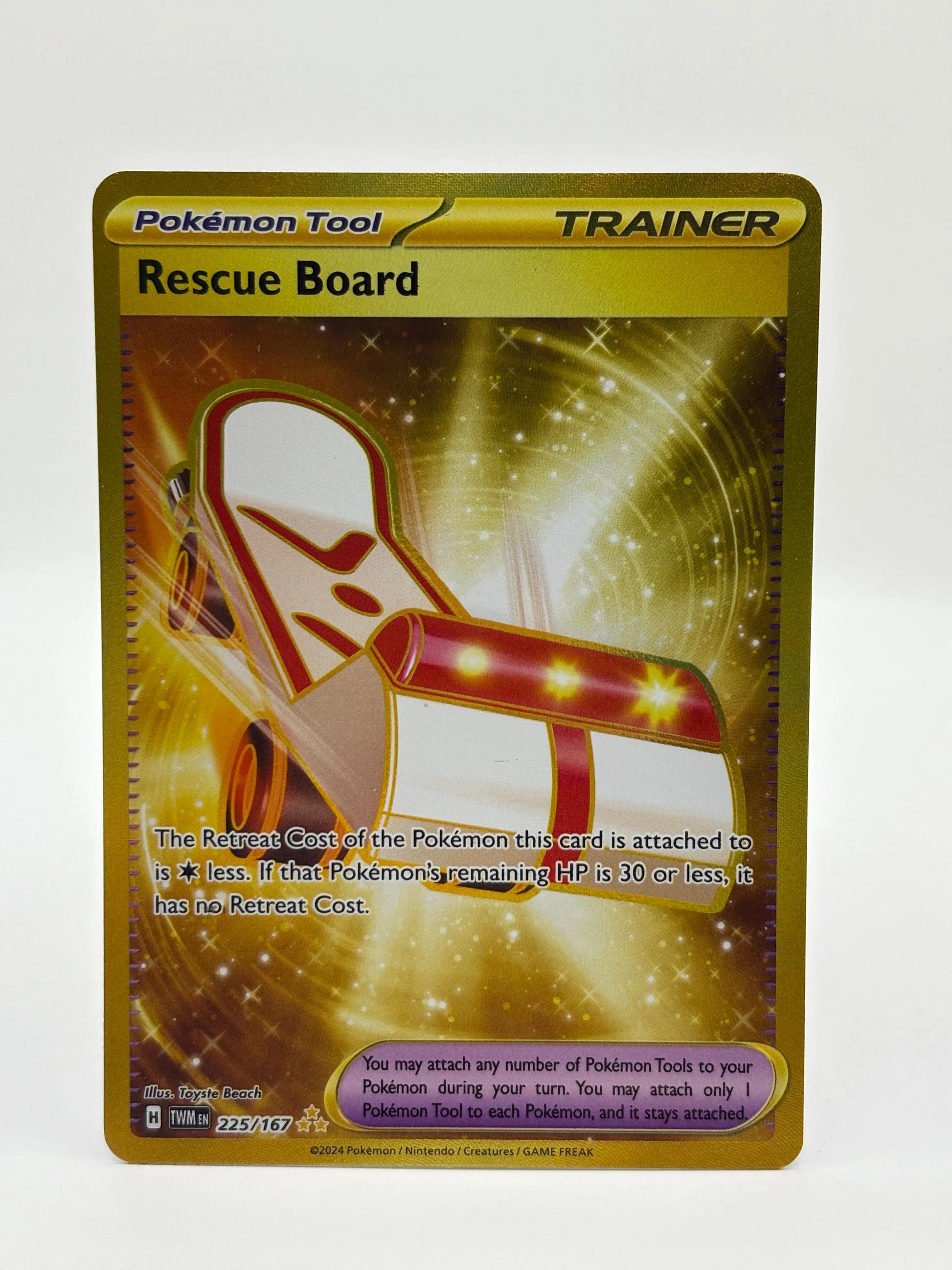 Pokémon TCG Rescue Board 225/167 Twilight Masquerade Gold Rare NM image 1