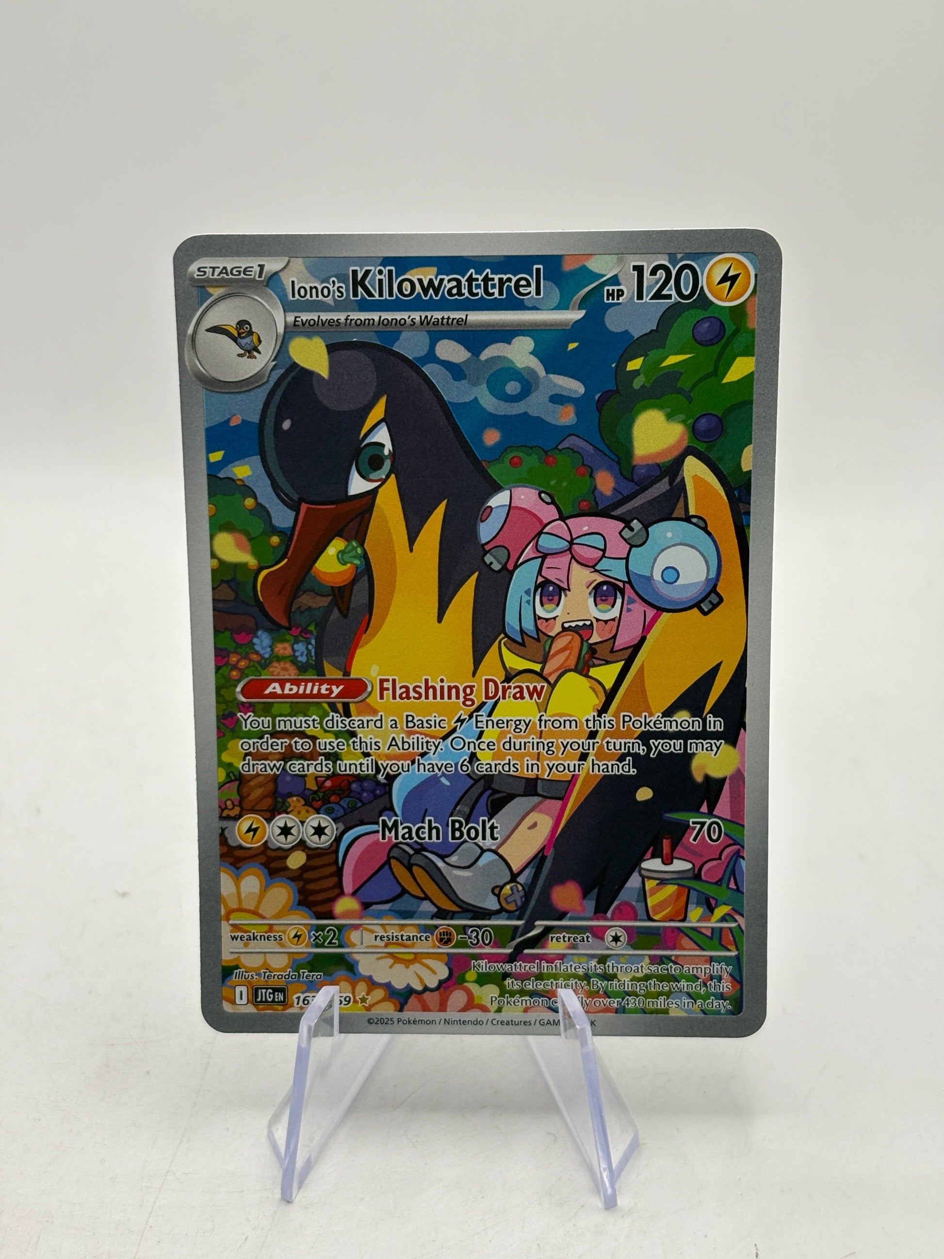 Pokemon TCG Journey Together - Iono’s Kilowattrel 163/159 Illustration Rare NM FRENLY BRICKS - Open 7 Days