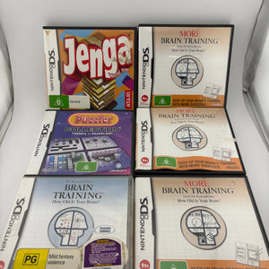 Nintendo DS Video Game Lot - Brain Training / Jenga / Puzzler + more (3) FRENLY BRICKS - Open 7 Days