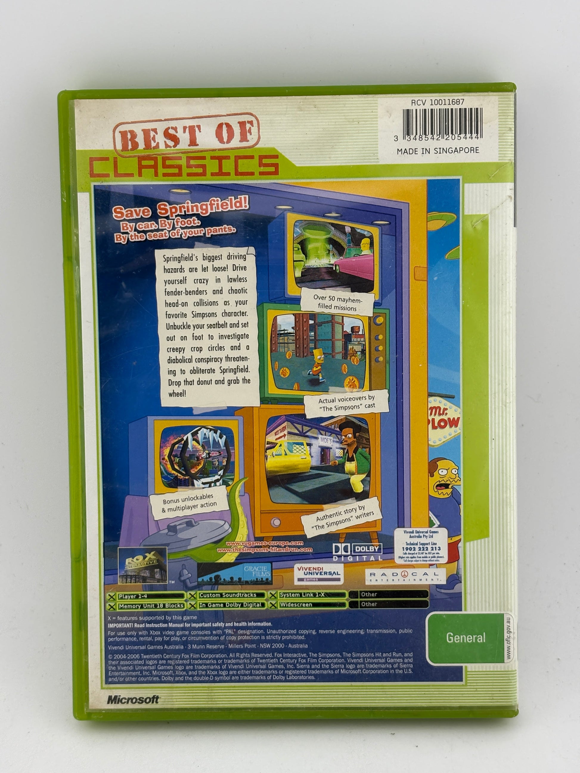 The Simpsons Hit & and Run - Xbox Classics Complete With Manual FRENLY BRICKS - Open 7 Days