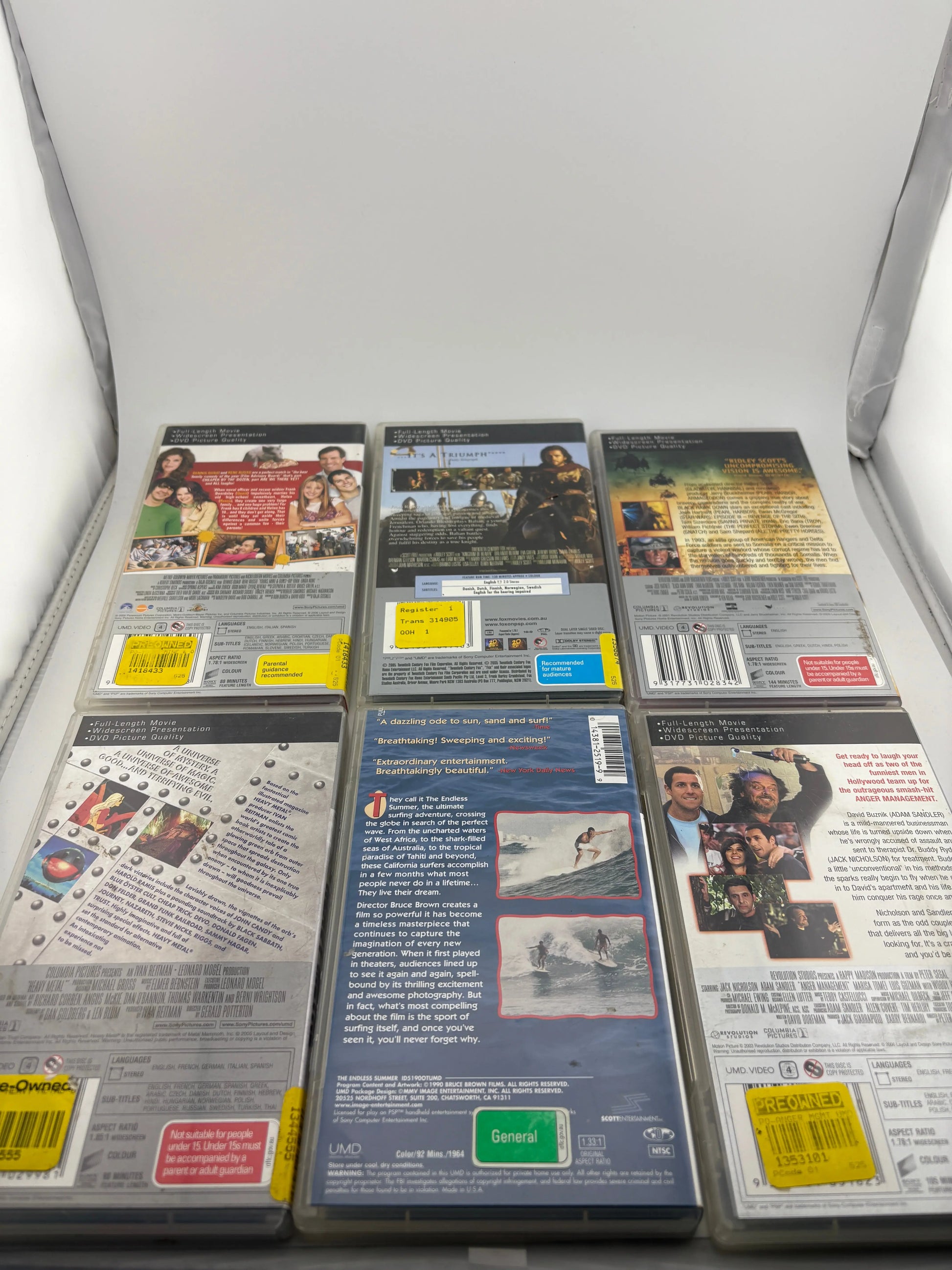 PSP PlayStation UMD Video Movie Lot 3 - Endless Summer / Black Hawk Down + more FRENLY BRICKS - Open 7 Days