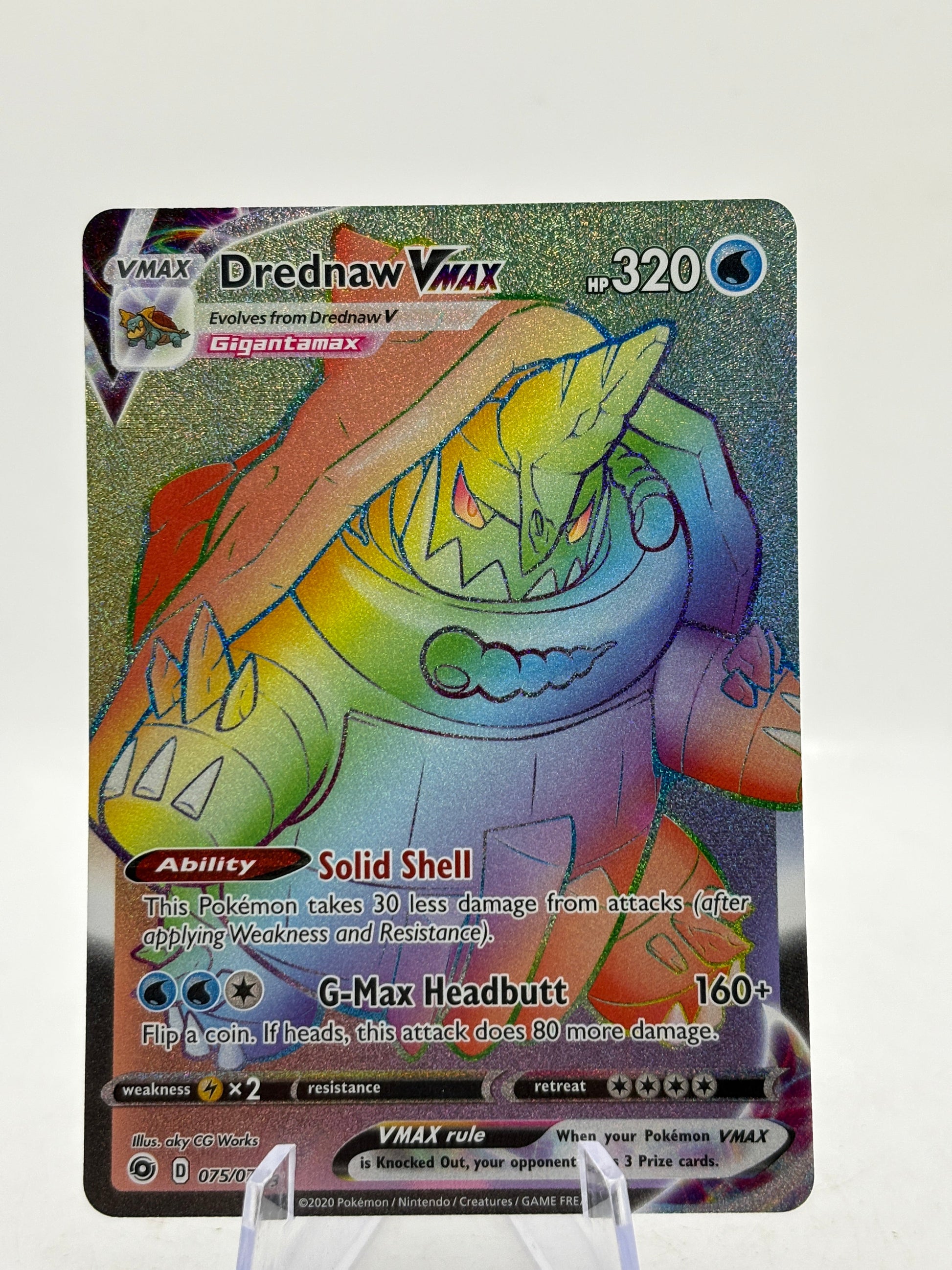 Pokemon TCG Sword Shield Champions Path - Drednaw VMAX 075/073 Rainbow Full Art Nm FRENLY BRICKS - Open 7 Days