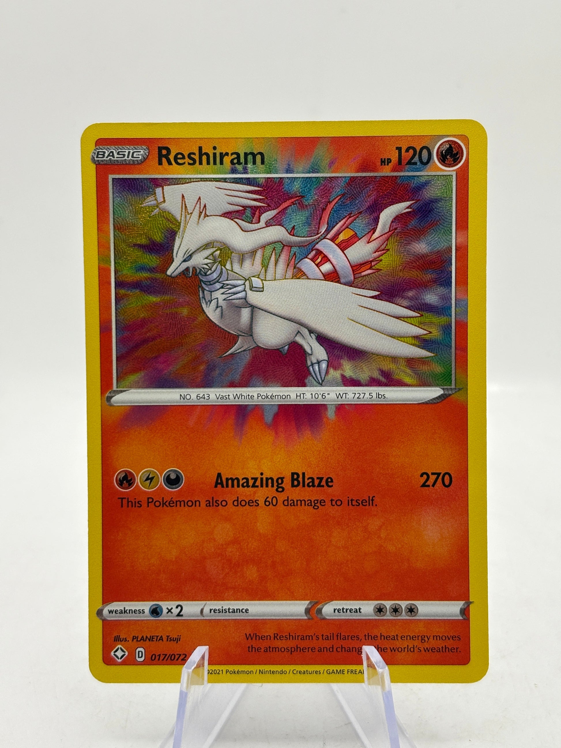 Pokemon TCG Sword Shield Shining Fates - Reshiram 017/072 Amazing Rare NM FRENLY BRICKS - Open 7 Days