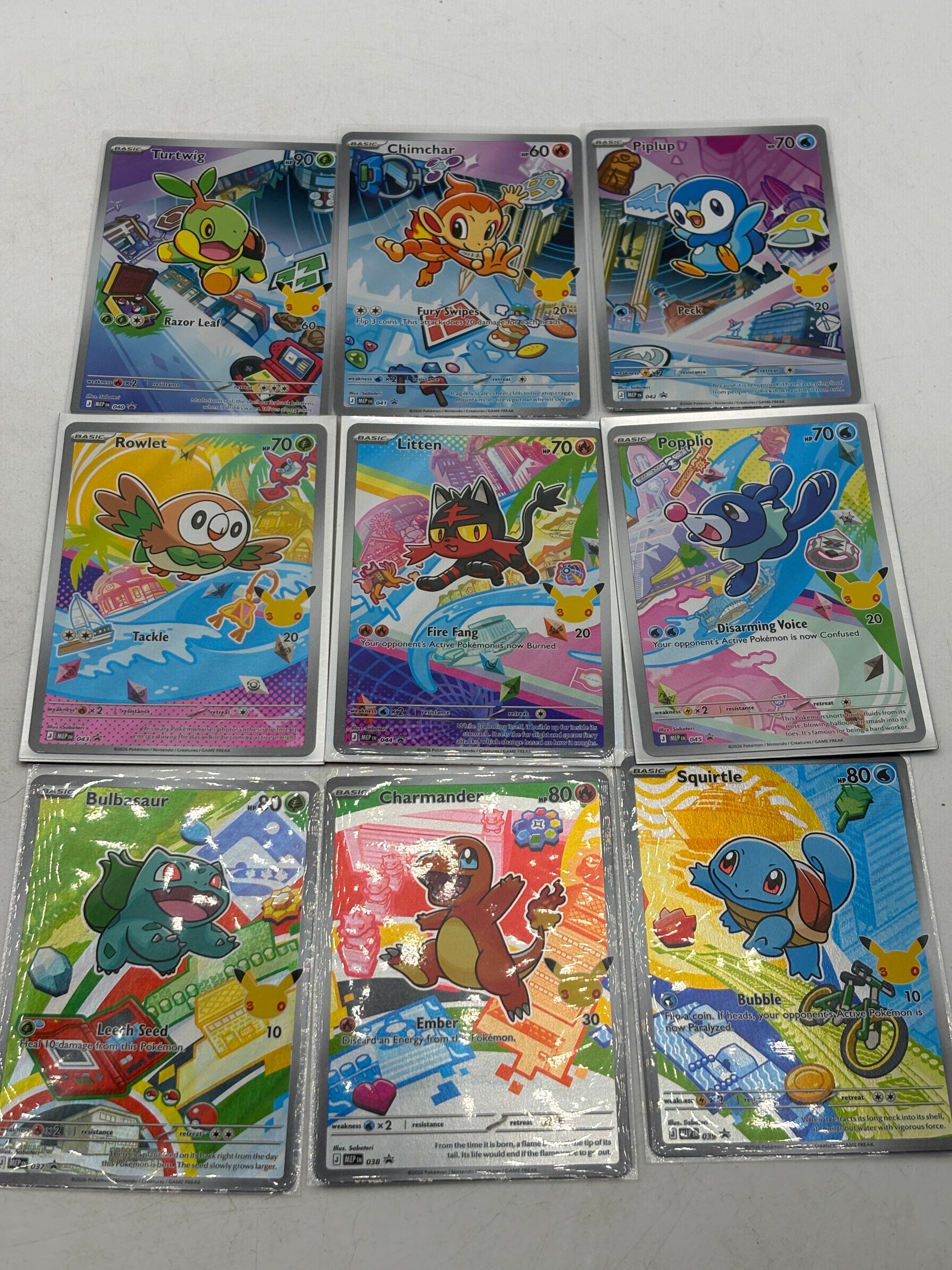 Pokemon First Partner Illustration Collection 30th anniversary Full set Series 1 NM FRENLY BRICKS - Open 7 Days