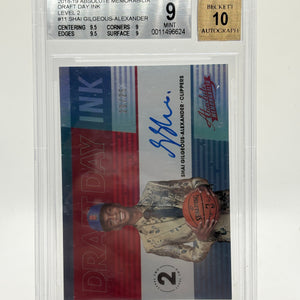 2018-19 Absolute Memorabilia Draft Day Ink Shai Gilgeous- Alexander Beckett 9 Auto 10 FRENLY BRICKS - Open 7 Days