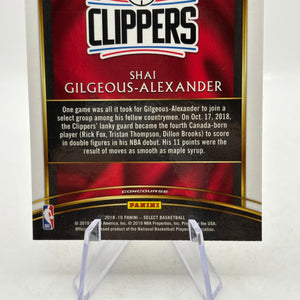 2018-19 Panini Select #7 Shai Gilgeous-Alexander Rookie Card (2) FRENLY BRICKS - Open 7 Days