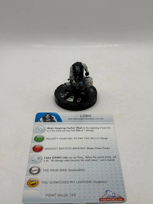 DC HeroClix Rare #042 Lobo Figure Loose with Card FRENLY BRICKS - Open 7 Days