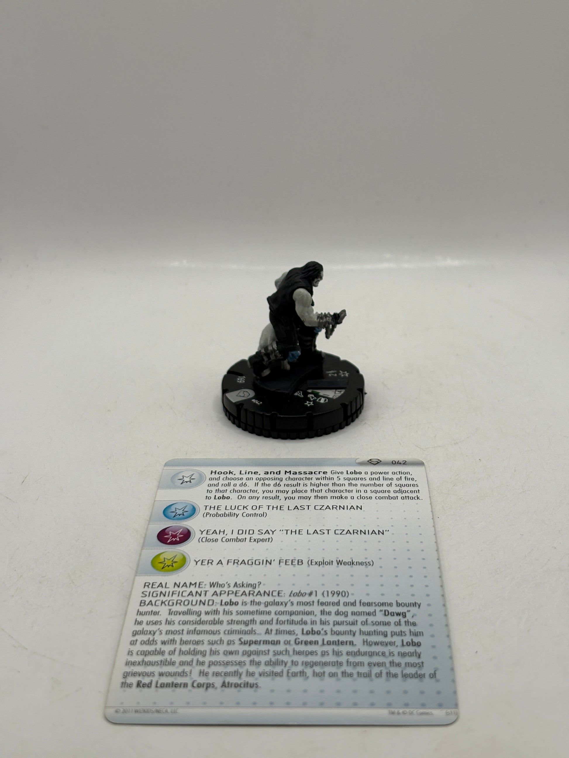 DC HeroClix Rare #042 Lobo Figure Loose with Card FRENLY BRICKS - Open 7 Days