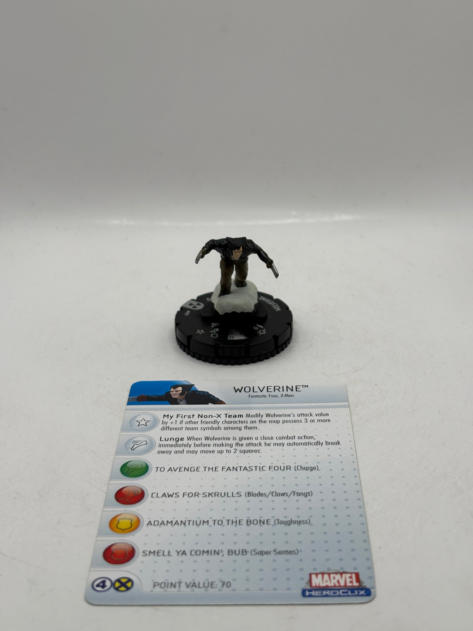 Marvel HeroClix Rare #035 Wolverine Figure Loose With Card FRENLY BRICKS - Open 7 Days