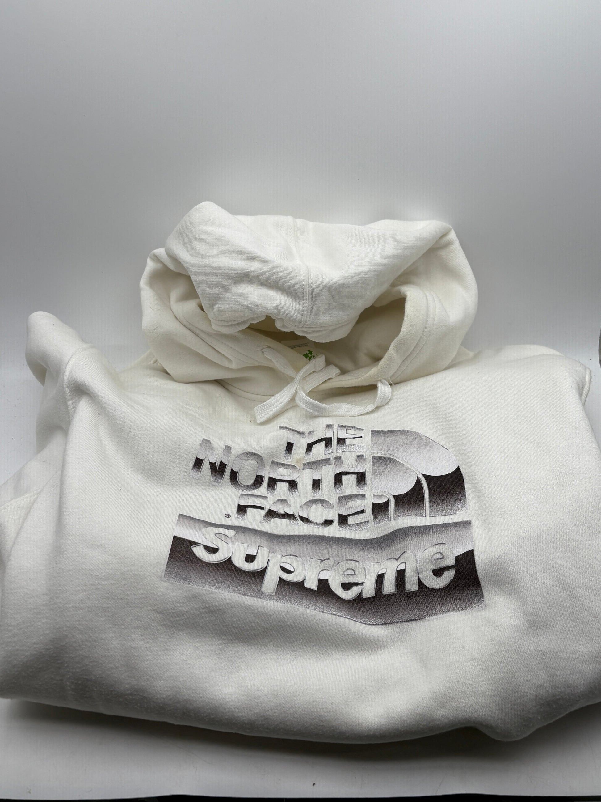 Supreme x The North Face Metallic Box Logo Hoodie Sweater White Large SS18 STAINS* FRENLY BRICKS - Open 7 Days
