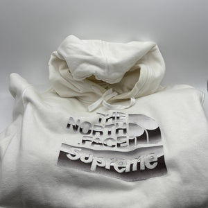 Supreme x The North Face Metallic Box Logo Hoodie Sweater White Large SS18 STAINS* FRENLY BRICKS - Open 7 Days
