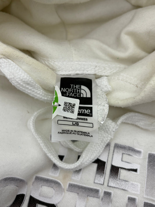 Supreme x The North Face Metallic Box Logo Hoodie Sweater White Large SS18 STAINS* FRENLY BRICKS - Open 7 Days