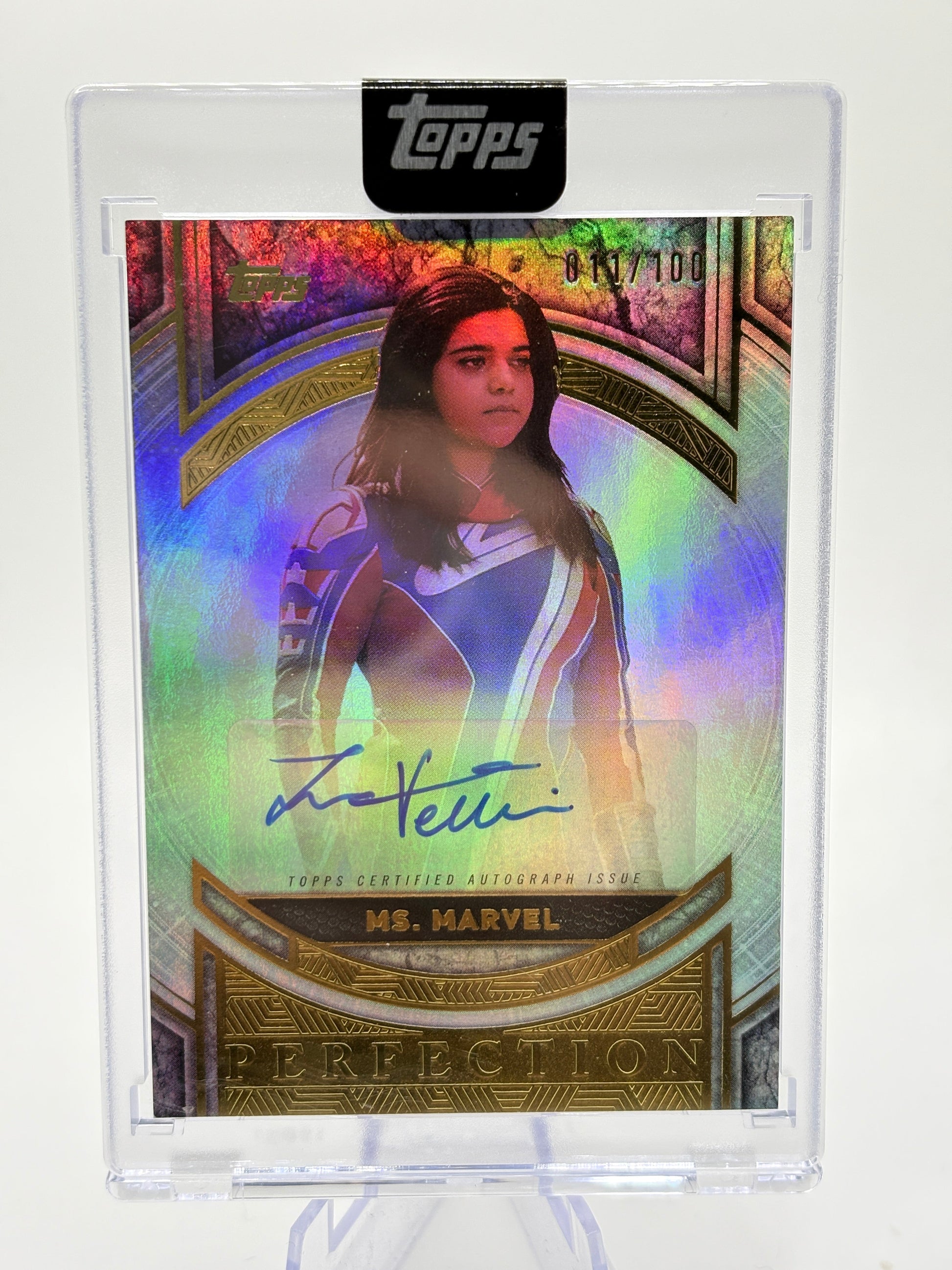 2025 Topps Marvel the Collector Perfection /100 Ms. Marvel Iman Vellani Auto FRENLY BRICKS - Open 7 Days