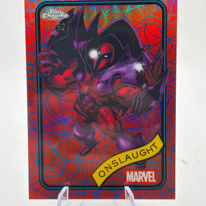 2025 Topps Chrome Marvel Onslaught Blue & Red Spider Web Refractor /62 FRENLY BRICKS - Open 7 Days