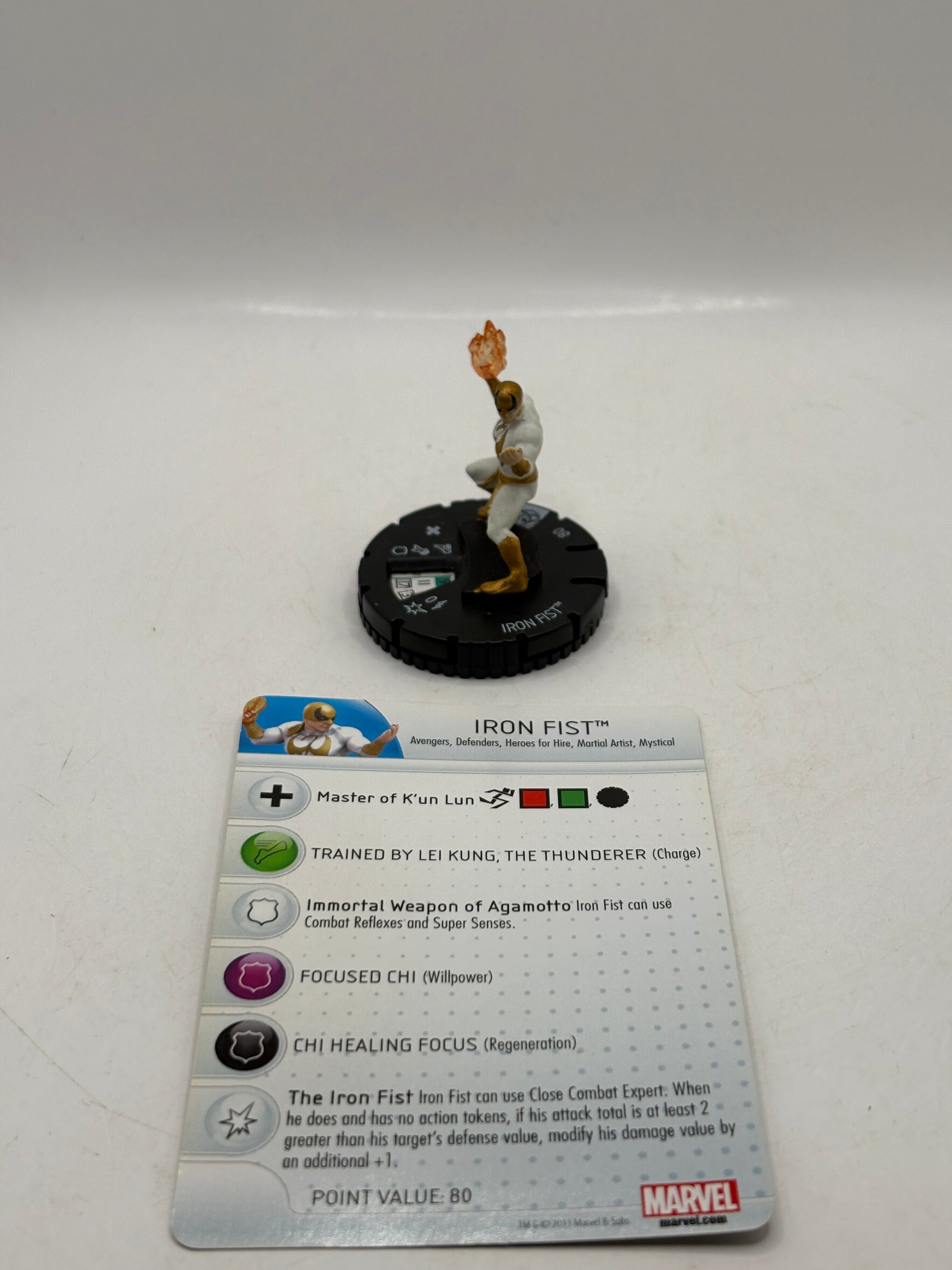 HeroClix Marvel Iron Fist #007 Loose Figure with Card FRENLY BRICKS - Open 7 Days