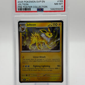 2025 Pokemon SVP Promo - Jolteon SVP169 Black Star PSA 8 FRENLY BRICKS - Open 7 Days