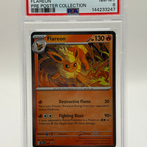 Pokemom 2025 SVP Promo - Flareon SVP167 Black Star PSA 8 FRENLY BRICKS - Open 7 Days