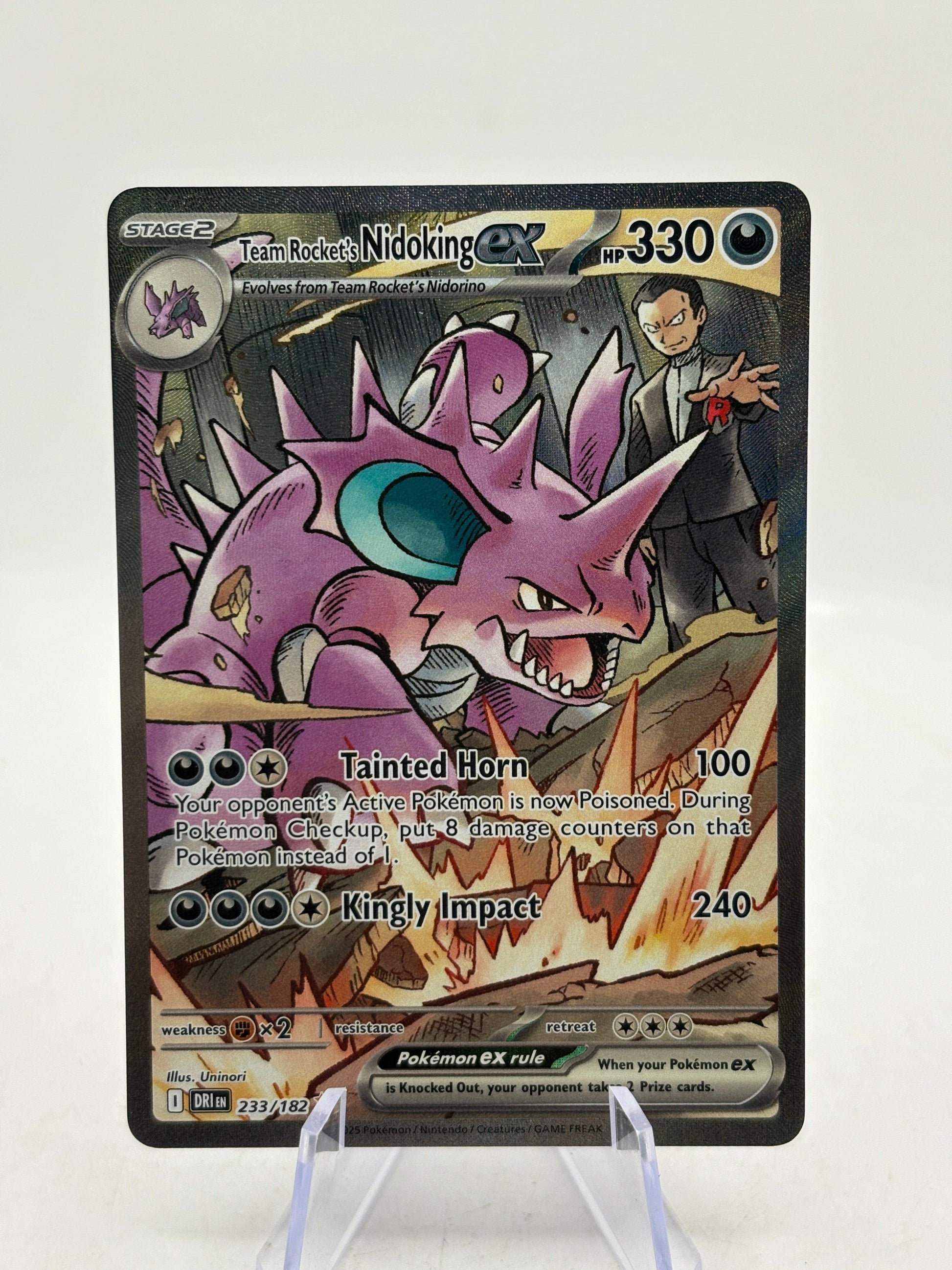 Pokemon TCG SV Destined Rivals - Team Rocket’s Nidoking EX 233/182 SIR NM FRENLY BRICKS - Open 7 Days