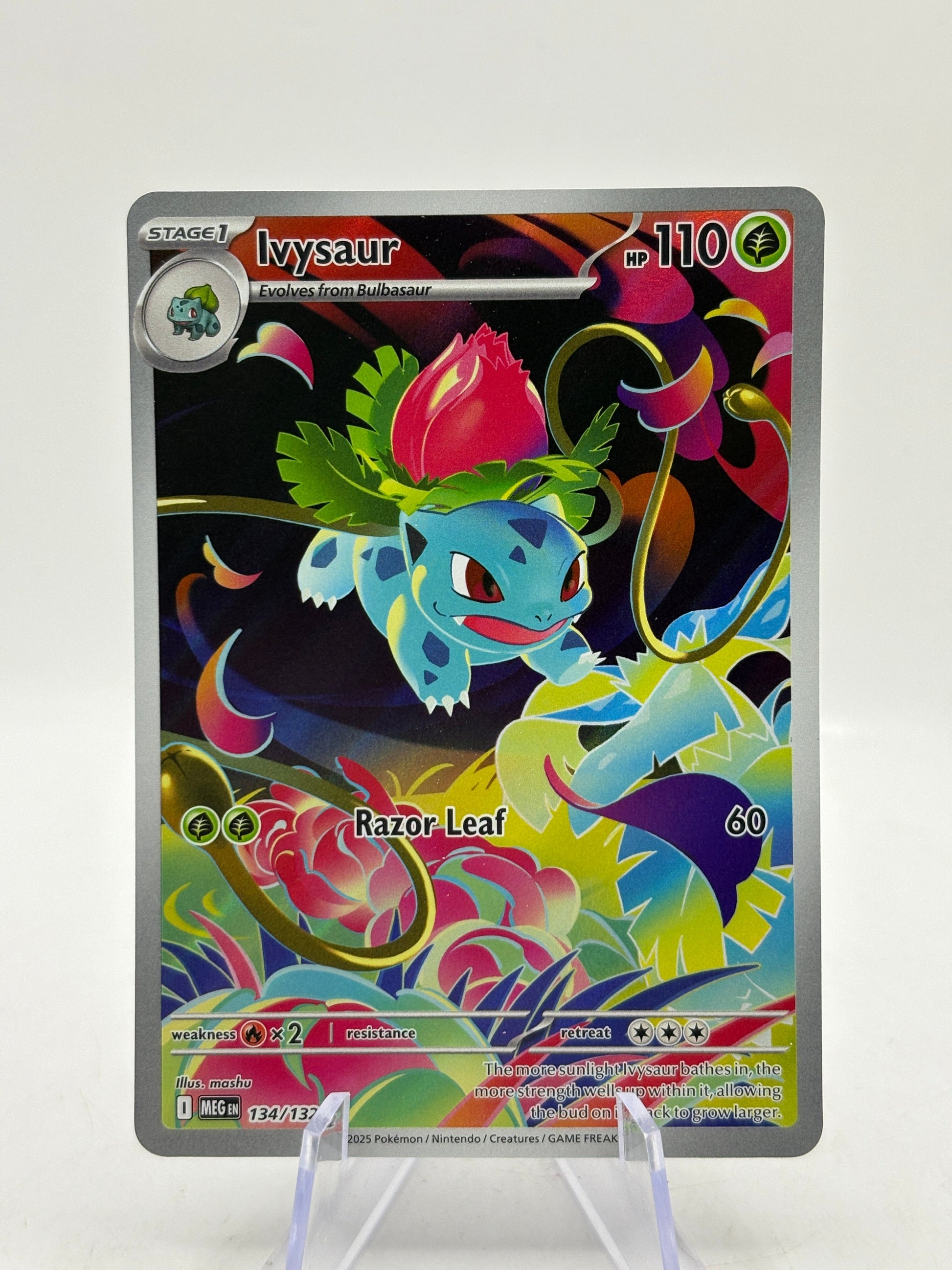 Pokemon TCG Mega Evolution - Ivysaur 134/132 Illustration Rare Nm FRENLY BRICKS - Open 7 Days