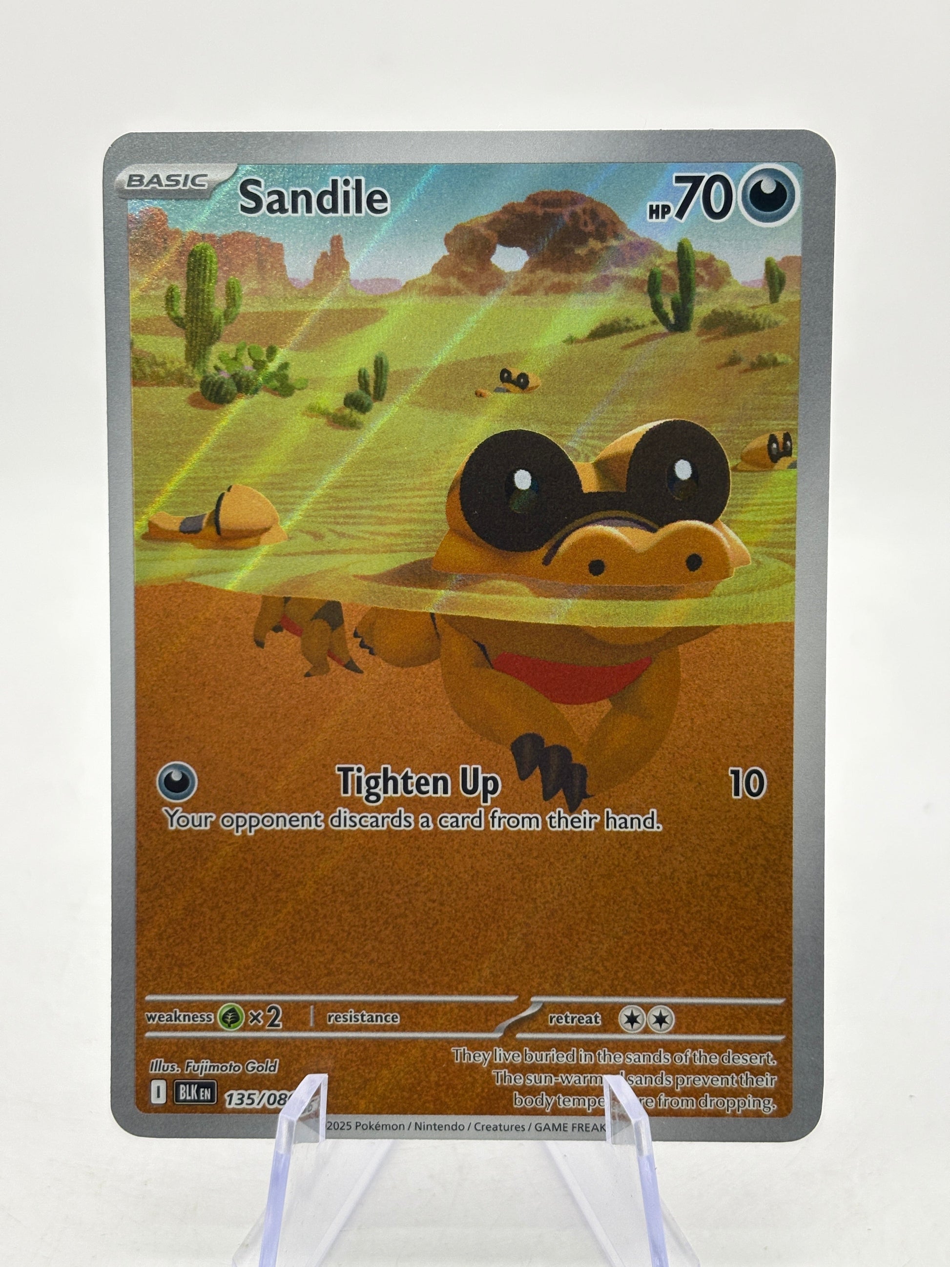 Pokemon TCG SV Black Bolt - Sandile 135/086 Illustration Rare LP FRENLY BRICKS - Open 7 Days