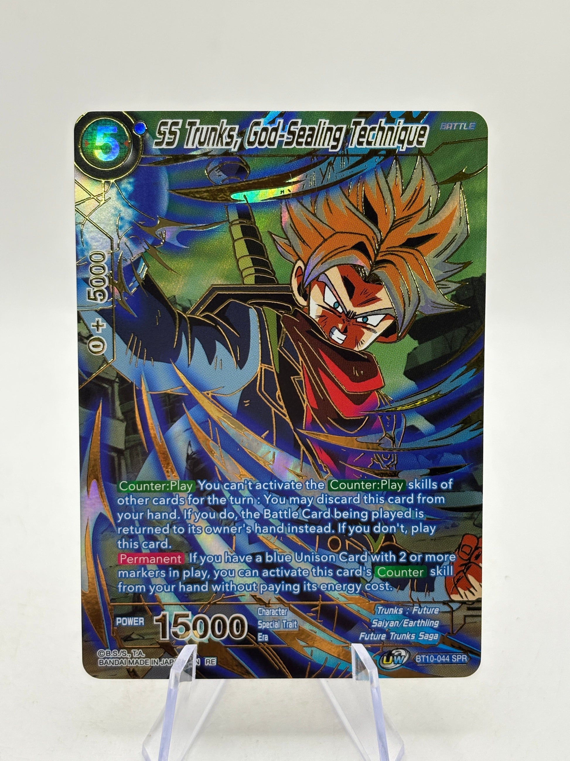 Dragon Ball Super - SS Trunks, God-Sealing Technique BT10-044 SPR NM (3) FRENLY BRICKS - Open 7 Days