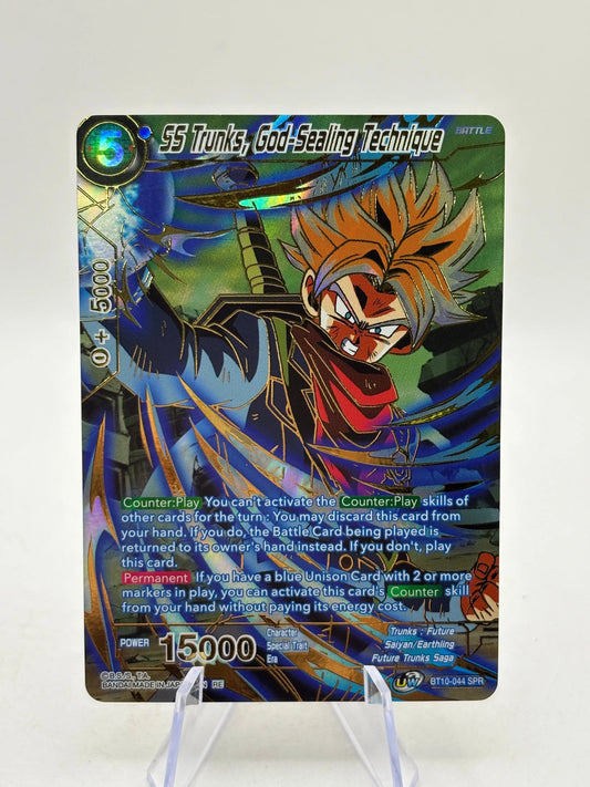 Dragon Ball Super - SS Trunks, God-Sealing Technique BT10-044 SPR NM (3) FRENLY BRICKS - Open 7 Days