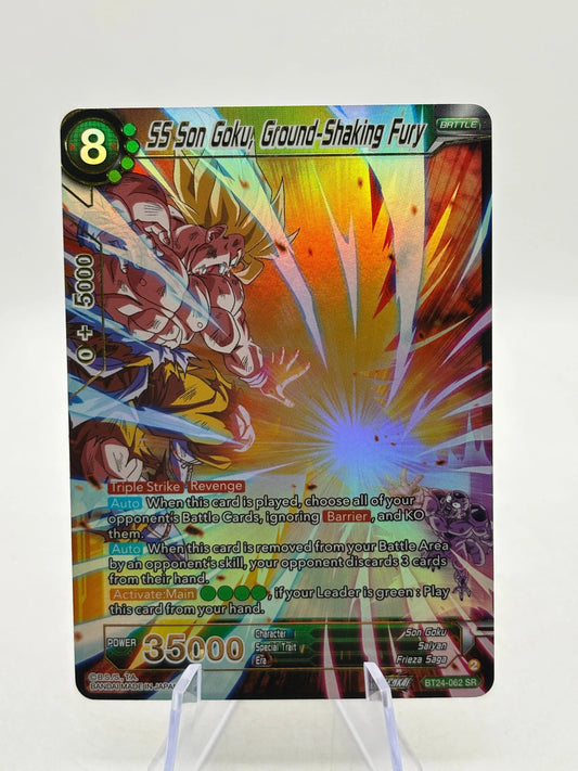 Dragon Ball Super Masters - SS Son Goku, Ground-Shaking Fury BT24-062 SR Gold FRENLY BRICKS - Open 7 Days