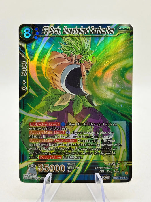 Dragon Ball Super Masters - SS Broly, Unrestrained Destruction BT26-049 SR Gold FRENLY BRICKS - Open 7 Days