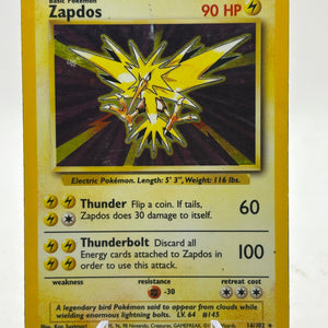 Pokemon TCG WOTC Base Set - Zapdos 16/102 Rare Holo HP FRENLY BRICKS - Open 7 Days