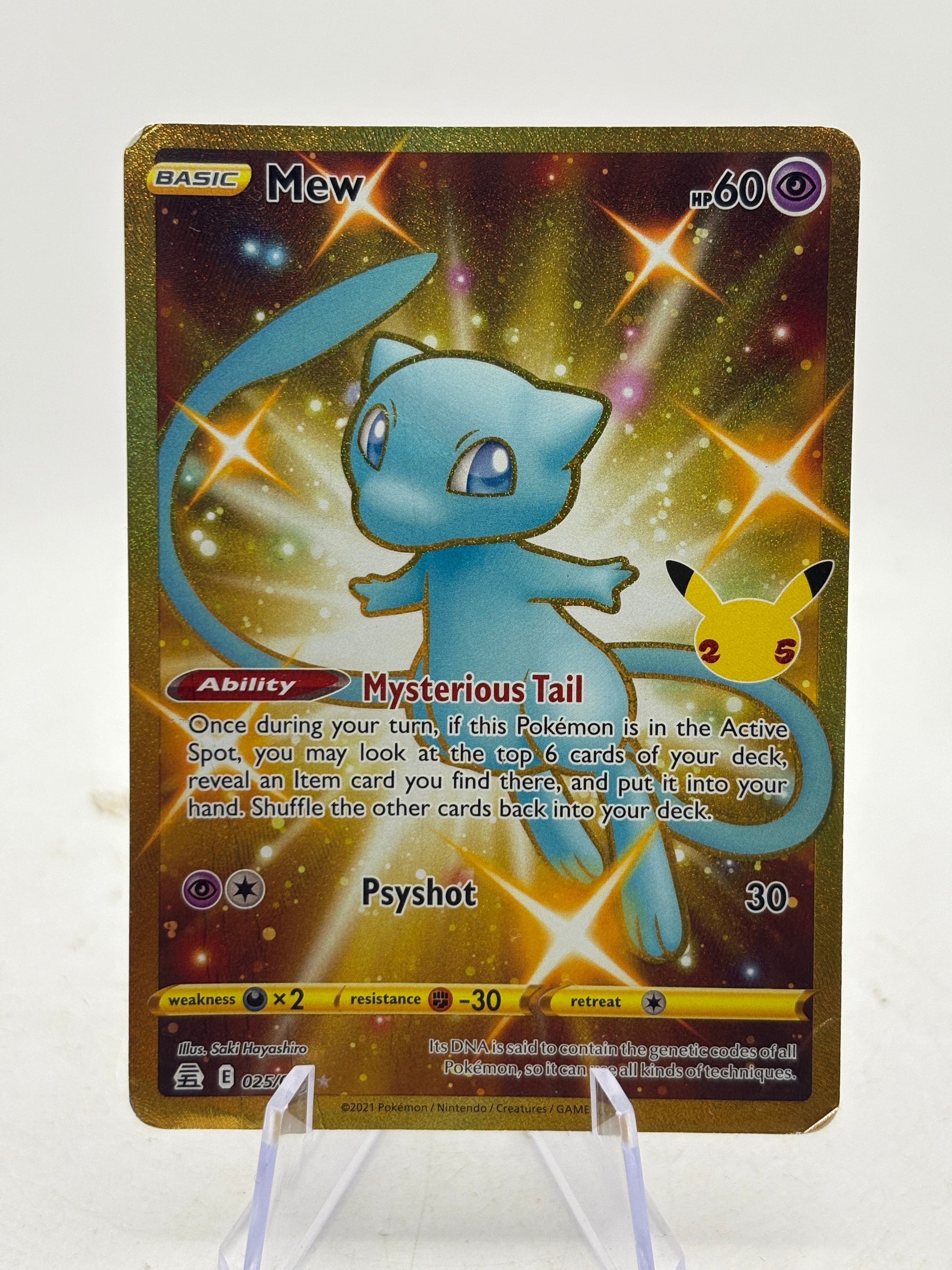 Pokemon TCG Celebrations - Mew 025/025 Full Art HEAVILY PLAYED FRENLY BRICKS - Open 7 Days
