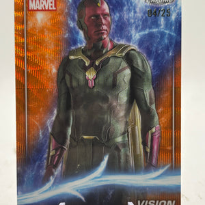 2025 Topps Chrome Marvel Studios Sapphire Orange /25 Vision #55 FRENLY BRICKS - Open 7 Days