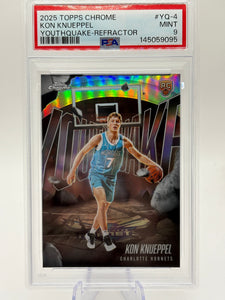 2025 TOPPS CHROME YOUTHQUAKE REFRACTOR #YQ-4 KON KNUEPPEL ROOKIE RC PSA 9