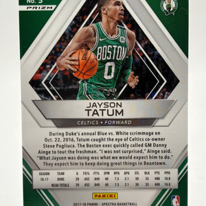 2017-18 Panini Spectra Jayson Tatum #3 Neon Blue Prizm /99 (RC) FRENLY BRICKS - Open 7 Days