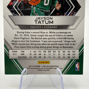 2017-18 Panini Spectra Jayson Tatum #3 Neon Blue Prizm /99 (RC) FRENLY BRICKS - Open 7 Days