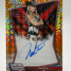 Natalya 2026 Topps Chrome WWE Orange Geometric Red Brand Auto /25 FRENLY BRICKS - Open 7 Days