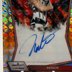 Natalya 2026 Topps Chrome WWE Orange Geometric Red Brand Auto /25 FRENLY BRICKS - Open 7 Days