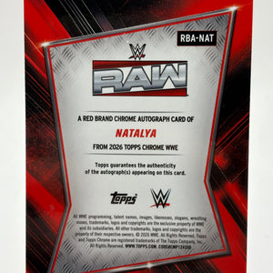 Natalya 2026 Topps Chrome WWE Orange Geometric Red Brand Auto /25 FRENLY BRICKS - Open 7 Days