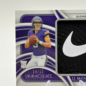 J.J. McCarthy 2024 Panini Immaculate #RJL-JMY Rookie Gloves Brand Logos /15 RC FRENLY BRICKS - Open 7 Days