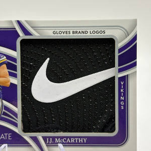 J.J. McCarthy 2024 Panini Immaculate #RJL-JMY Rookie Gloves Brand Logos /15 RC FRENLY BRICKS - Open 7 Days