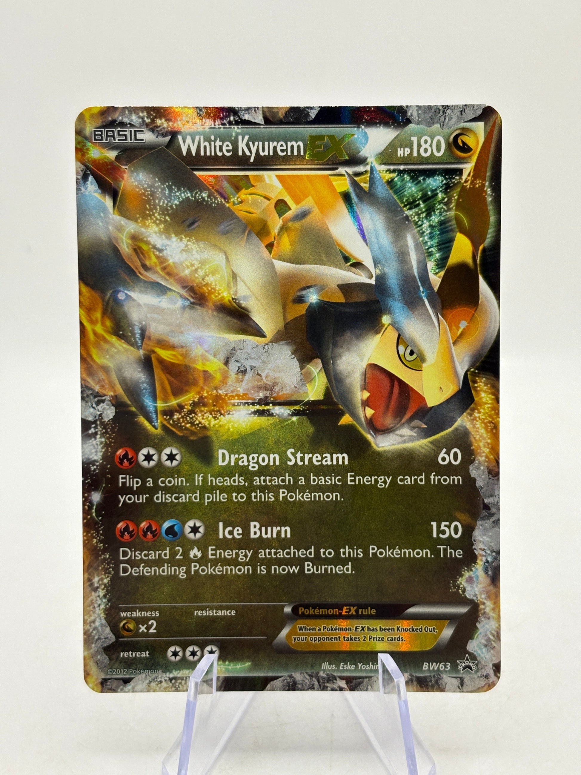 Pokemon TCG Black White Promo - White Kyurem EX BW63 Black Star Promo LP FRENLY BRICKS - Open 7 Days